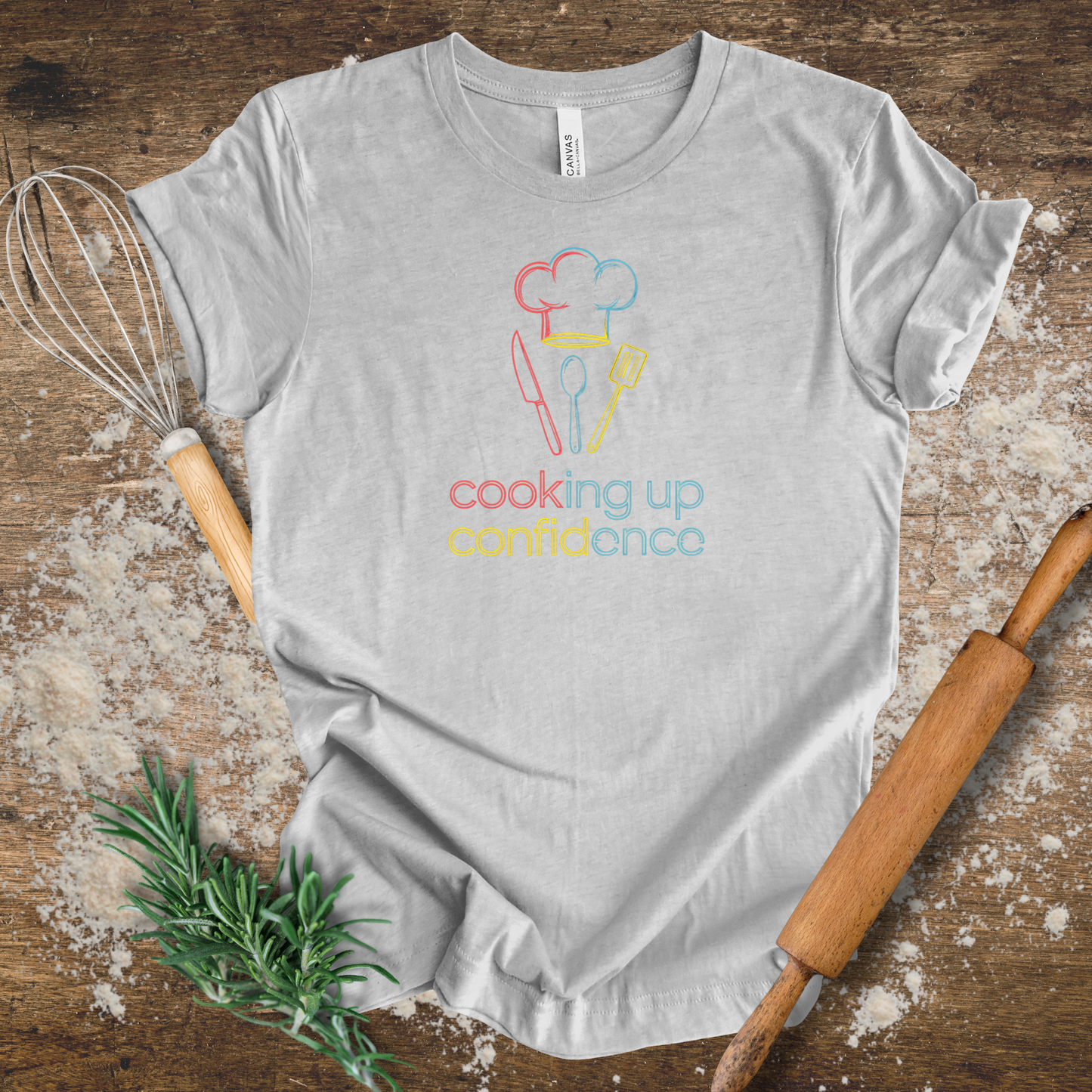 Cooking Up Confidence – Stylish and Encouraging Cooking T-shirt in Athletic Heather
